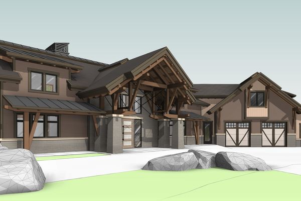 Lake-of-Bays-Haven-Ontario-Canadian-Timberframes-Design-Front-Left-Elevation